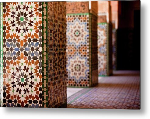 In A Row Metal Print featuring the photograph Ben Youssef Medersa by Kelly Cheng Travel Photography