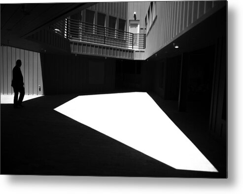 Street Metal Print featuring the photograph Between Light And Shadow by Tina Kim
