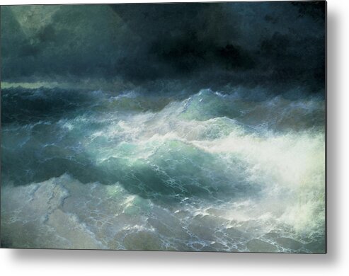 19th Metal Print featuring the painting Between The Waves By Ivan Aivazovsky by Ivan Konstantinovich Aivazovsky