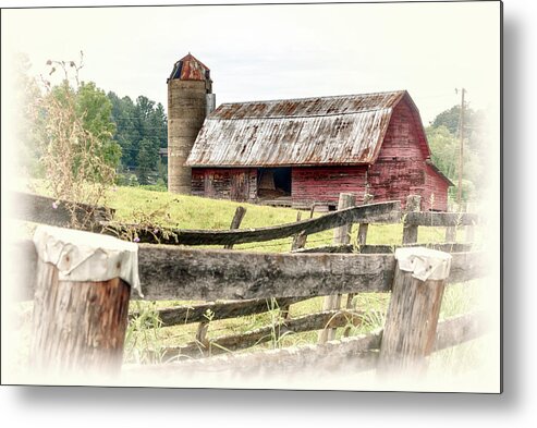 Barn Metal Print featuring the photograph Big Red Barn and Silo #1102 by Susan Yerry