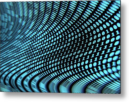 Black Color Metal Print featuring the photograph Binary Numbers by Siegfried Layda