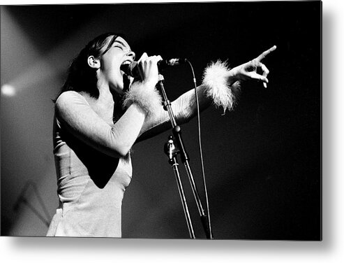 People Metal Print featuring the photograph Bjork With The Sugarcubes Paris 1990 by Martyn Goodacre