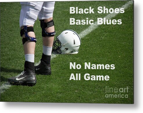 The Penn State Nittany Lions Metal Print featuring the photograph Black Shoes Basic Blues by Tom Gari Gallery-Three-Photography