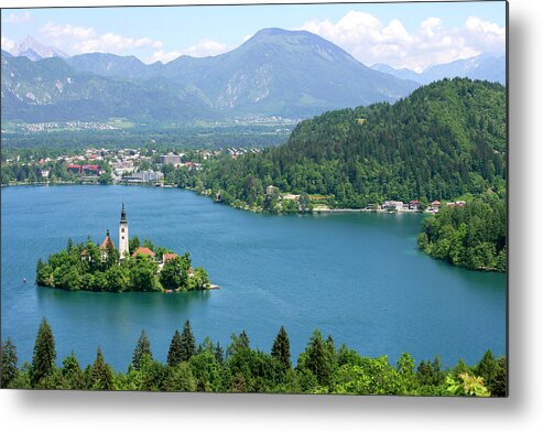 Scenics Metal Print featuring the photograph Bled Lake, Slovenia by Viorika