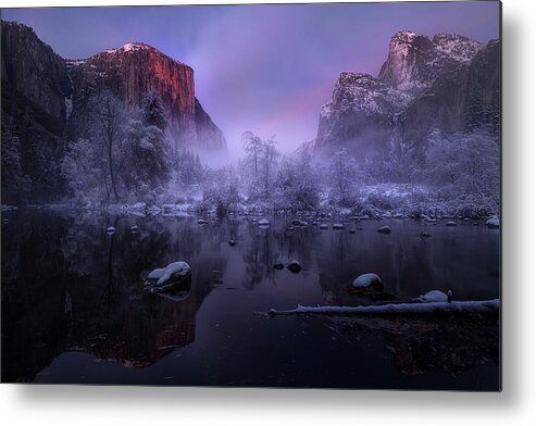  Metal Print featuring the photograph Blue Hour In Yosemite by Joan Zhang