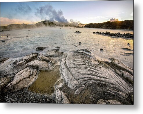 Blue Metal Print featuring the photograph Blue Lagoon 1 by Nigel R Bell