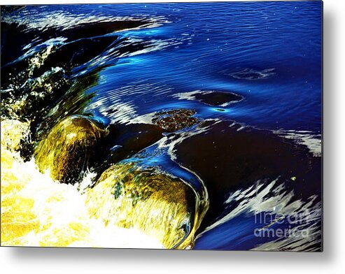 Waterfalls Metal Print featuring the photograph Blue to Gold by Merle Grenz