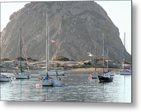 Boats At Morro Bay Metal Print featuring the photograph Boats in Morro Bay by Michael Rock