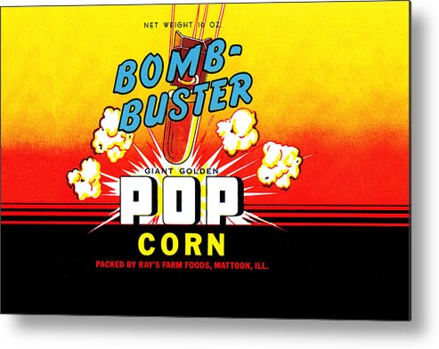 Popcorn Metal Print featuring the painting Bomb-Buster Popcorn by Unknown