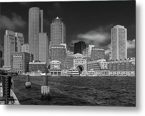 Boston Harbor Metal Print featuring the photograph Boston Harbor Skyline by Robert Mitchell