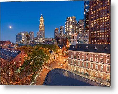 Landscape Metal Print featuring the photograph Boston, Massachusetts, Usa Skyline by Sean Pavone