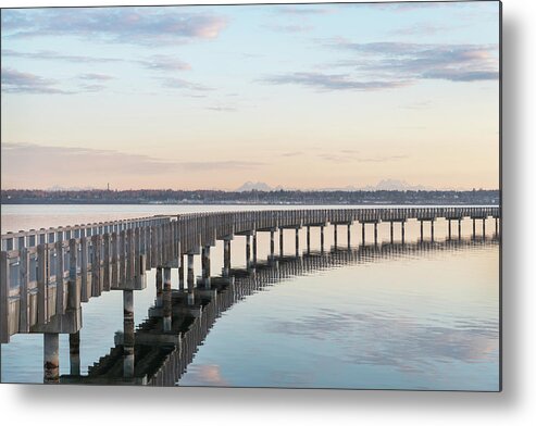 Agua Metal Print featuring the photograph Boulevard Park Boardwalk, Taylor Dock by Alan Majchrowicz