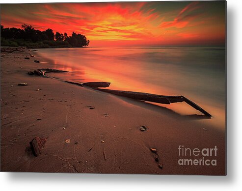 Bradford Beach Metal Print featuring the photograph Bradford Fire by Andrew Slater