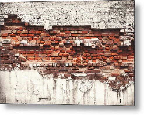 Tranquility Metal Print featuring the photograph Brick Wall Falling Apart by Ty Alexander Photography