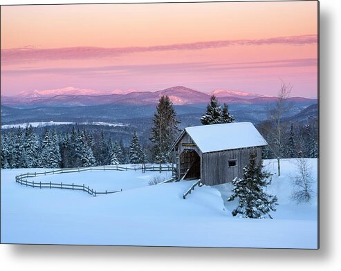 Covered Bridges On A Hill Metal Print featuring the photograph Bridge On A Hill by Michael Blanchette Photography