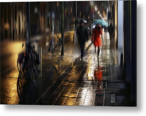 Night Metal Print featuring the photograph Bright Light, Big City by Rudi Jacobs