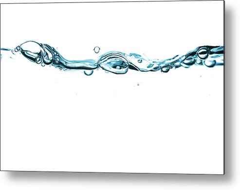 White Background Metal Print featuring the photograph Bubbles Water Clear Blue by Assalve