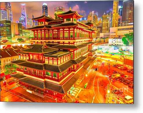 Singapore Metal Print featuring the photograph Buddha Tooth Relic Temple by Benny Marty