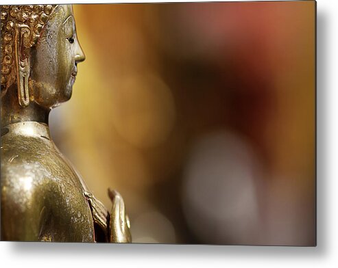 Statue Metal Print featuring the photograph Buddhist Statue, Peace Of Mind by Photo By Sayid Budhi