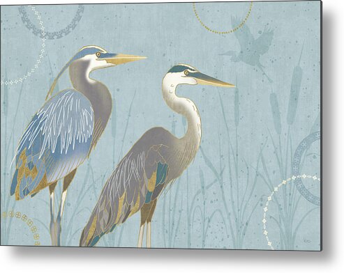 Animal Metal Print featuring the painting By The Shore I by Veronique Charron