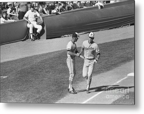 1980-1989 Metal Print featuring the photograph Cal Ripken Jr. And Father by Bettmann