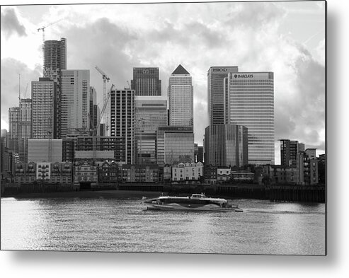 Canary Wharf River View Metal Print featuring the photograph Canary Wharf River View by Claire Doherty