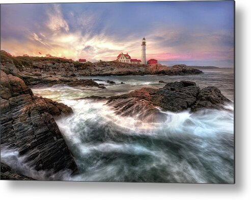 Ocean Metal Print featuring the photograph Cape Elisabeth by Zoran Dujic Lighthunter