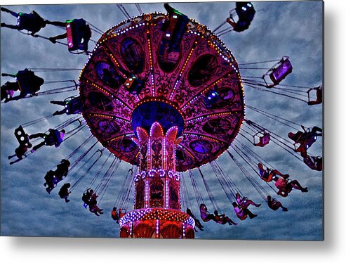 Carnival Ride Tilt A Wheel Metal Print featuring the photograph Carney #1 by Neil Pankler