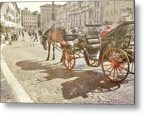 Advancement Metal Print featuring the photograph Carriage And Cobblestone by JAMART Photography