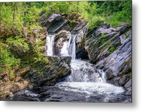 Landscape Metal Print featuring the photograph Cascading Falls in Vermont by Mike Whalen