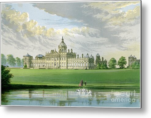 Engraving Metal Print featuring the drawing Castle Howard, Yorkshire, Home by Print Collector