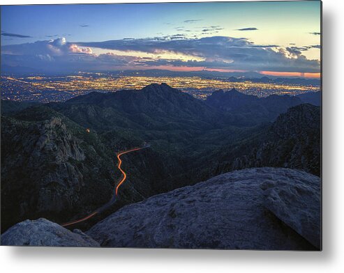 Tucson Metal Print featuring the photograph Catalina Highway and Tucson by Chance Kafka