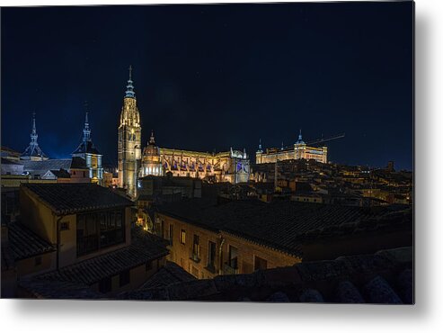 Toledo Metal Print featuring the photograph Cathedral Of Toledo By Night by Francisco Crusat