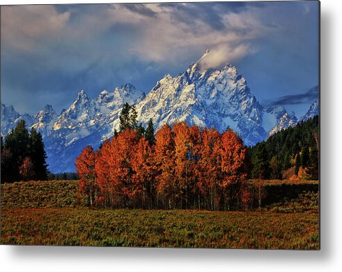 Grand Teton National Park Metal Print featuring the photograph Cathedral Storm by Greg Norrell