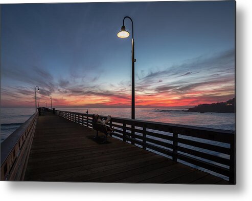 Cayucos Metal Print featuring the photograph Cayucos Pier Sunset by Mike Long