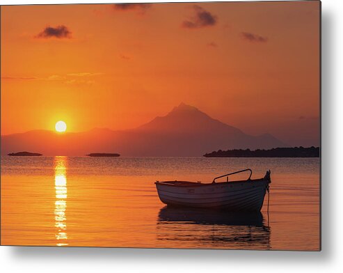 Aegean Sea Metal Print featuring the photograph Chalkidiki Sunrise by Evgeni Dinev