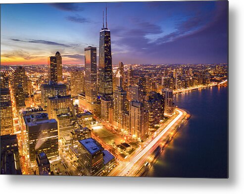 Chicago Metal Print featuring the photograph Chicago! Chicago! by Michael Zheng