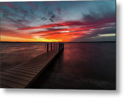 Higgins Lake Metal Print featuring the photograph Chilly Sunrise by Joe Holley
