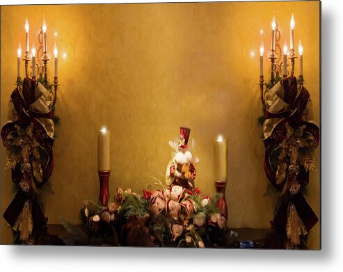 Christmas Metal Print featuring the photograph Christmas Decorations Greeting Blank by Mark Andrew Thomas