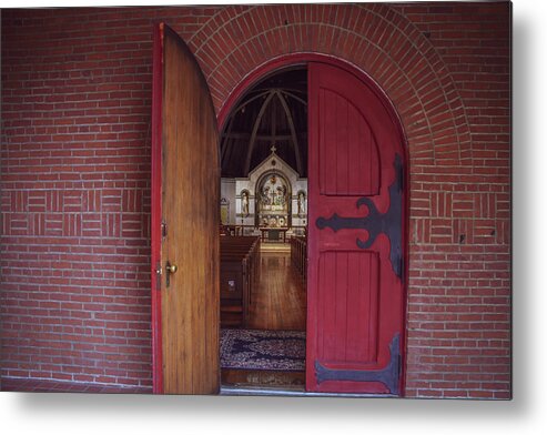 Church Metal Print featuring the photograph Church Door by Michelle Wittensoldner