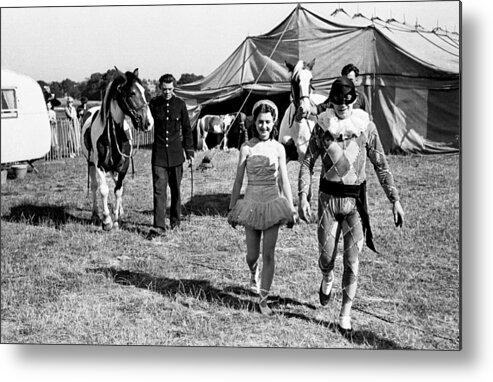Horse Metal Print featuring the photograph Circus Folk by Bert Hardy