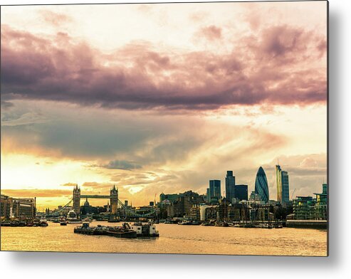Scenics Metal Print featuring the photograph City Of London At Sunset by Zodebala