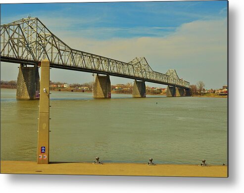 Clark Memorial Bridge Metal Print featuring the photograph Clark Memorial bridge Louisville by Stacie Siemsen