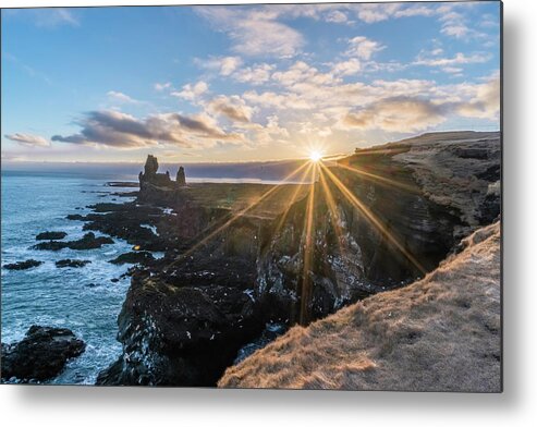 Iceland Metal Print featuring the photograph Cliffs of Londgrangar by Arthur Oleary