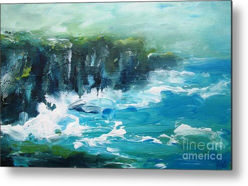 Moher Metal Print featuring the painting Painting Of Cliffs Of Moher Clare Ireland Www.pixi-art.com by Mary Cahalan Lee - aka PIXI