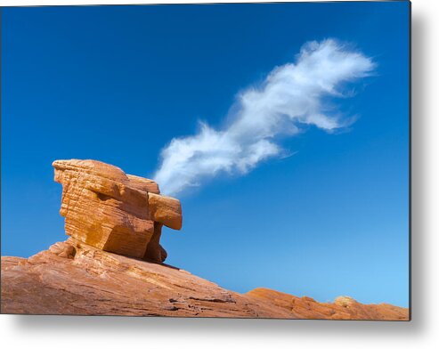 Rock Metal Print featuring the photograph Cloud And Rock by Ed Esposito