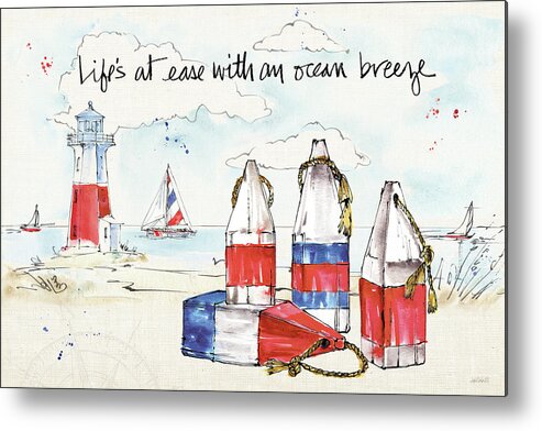 Boats Metal Print featuring the painting Coastal Buoys II by Anne Tavoletti