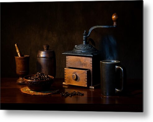  Metal Print featuring the photograph Coffee Time At Night by Dennis Zhang