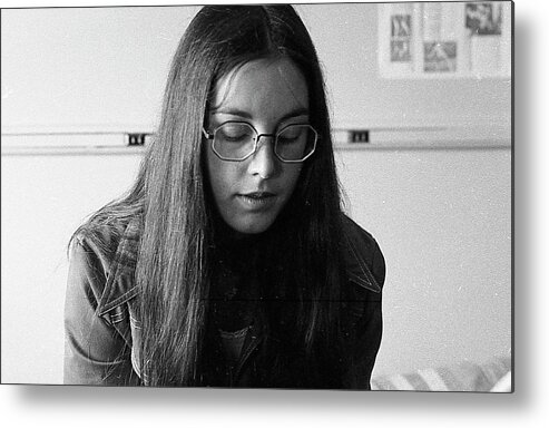 Brown University Metal Print featuring the photograph College Student with Octagonal Eyeglasses, 1972 by Jeremy Butler
