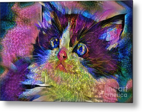 Colorful Kitten Art Metal Print featuring the photograph Colorful Kitten Art 2 by Kaye Menner by Kaye Menner